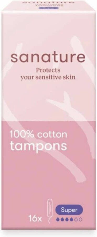 Sanature Tampons Super 100% katoen 16 stuks