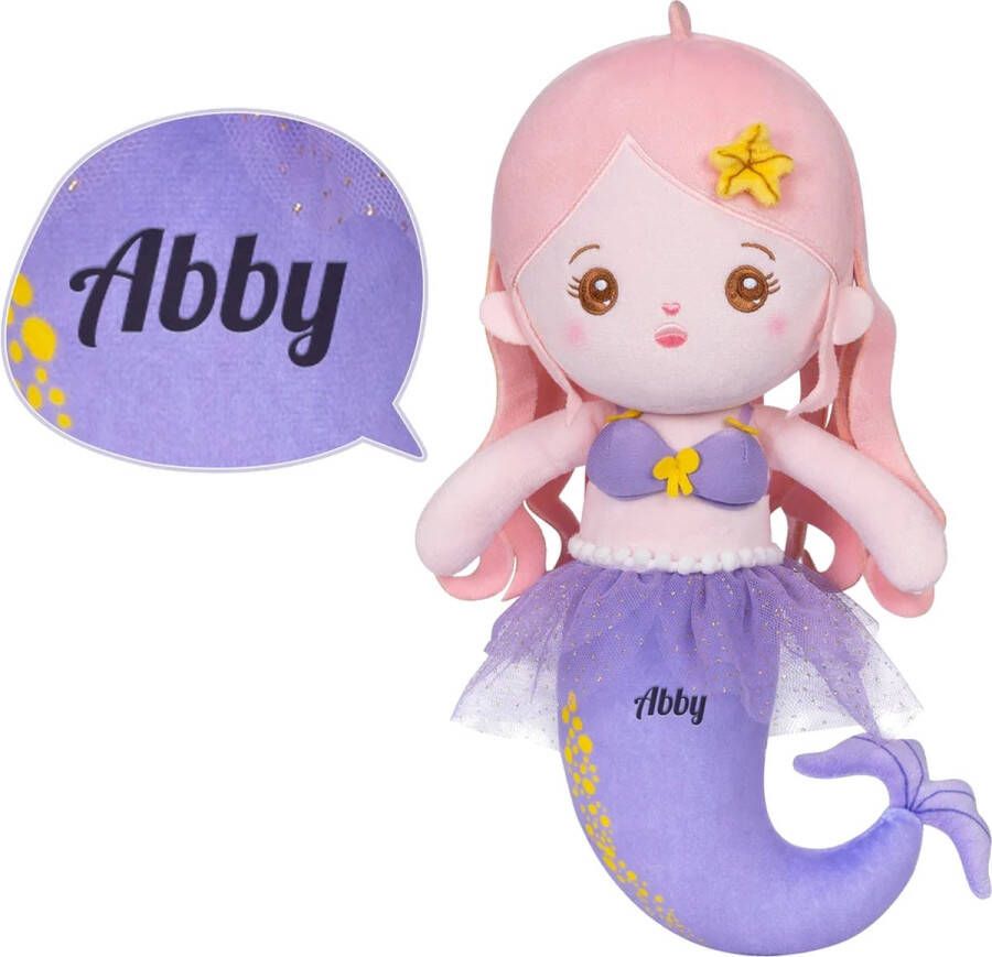 Sandra's Poppenkraam Abby knuffelpop zeemeermin Gratis met naam