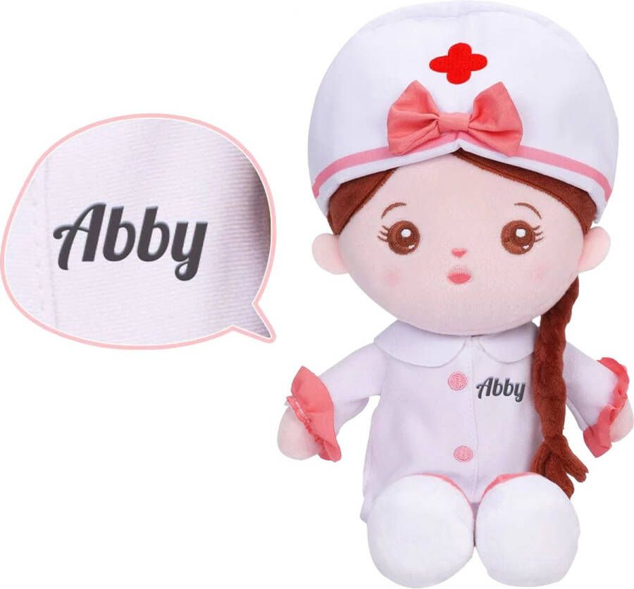 Sandra's Poppenkraam Abby knuffelpop zuster outfit Gratis met naam