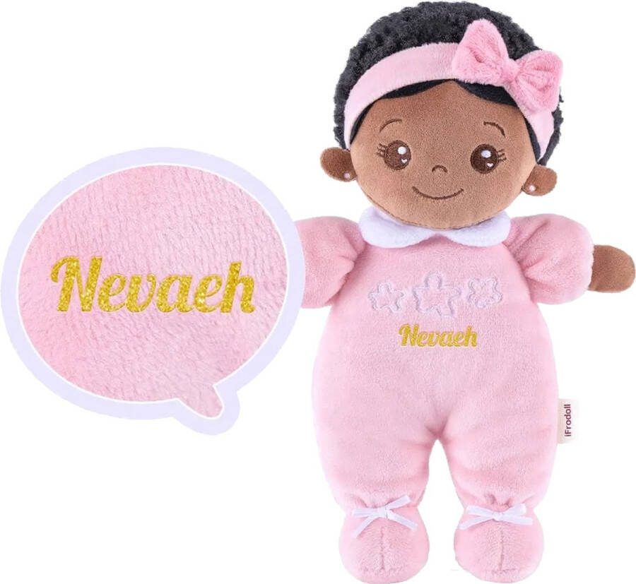 Sandra's Poppenkraam Navaeh roze complete knuffelpop giftset gratis met naam
