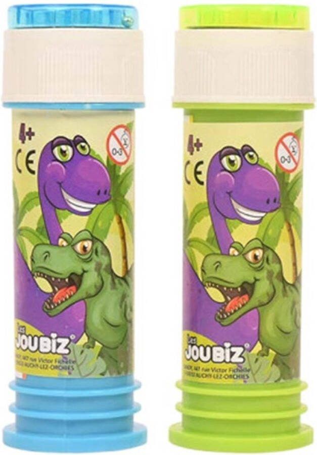 SANDY Dinosaurus bellenblaas 1x flesje met bal spelletje in dop 60 ml uitdeel cadeaus traktatie