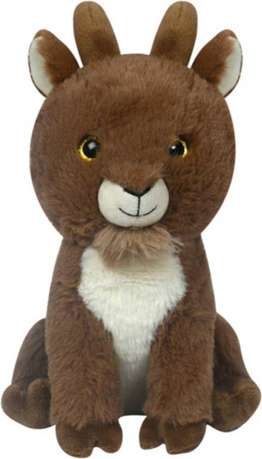 Sandy Knuffeldier Geit Gerrit zachte pluche stof dieren knuffels bruin 23 cm Knuffel boederijdieren