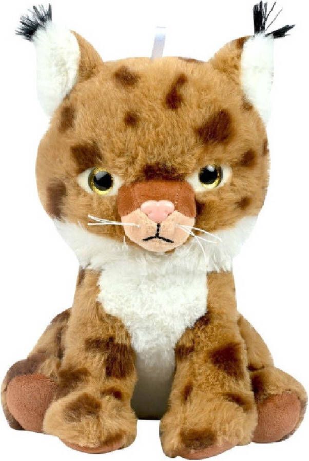 Sandy Knuffeldier Lynx Lonnie zachte pluche stof dieren knuffels lichtbruin 23 cm Knuffeldier