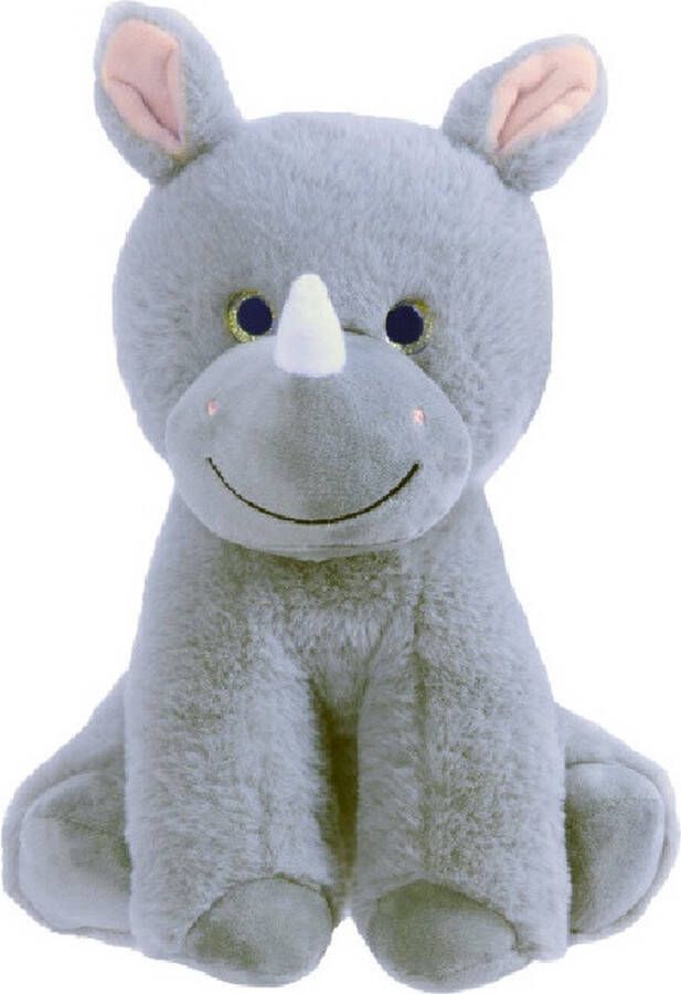 Neushoorn (Grijs) Dierentuin Pluche Knuffel 28 cm {Speelgoed Dieren Knuffeldier Knuffelbeest voor kinderen jongens meisjes Rhino Plush Toy}