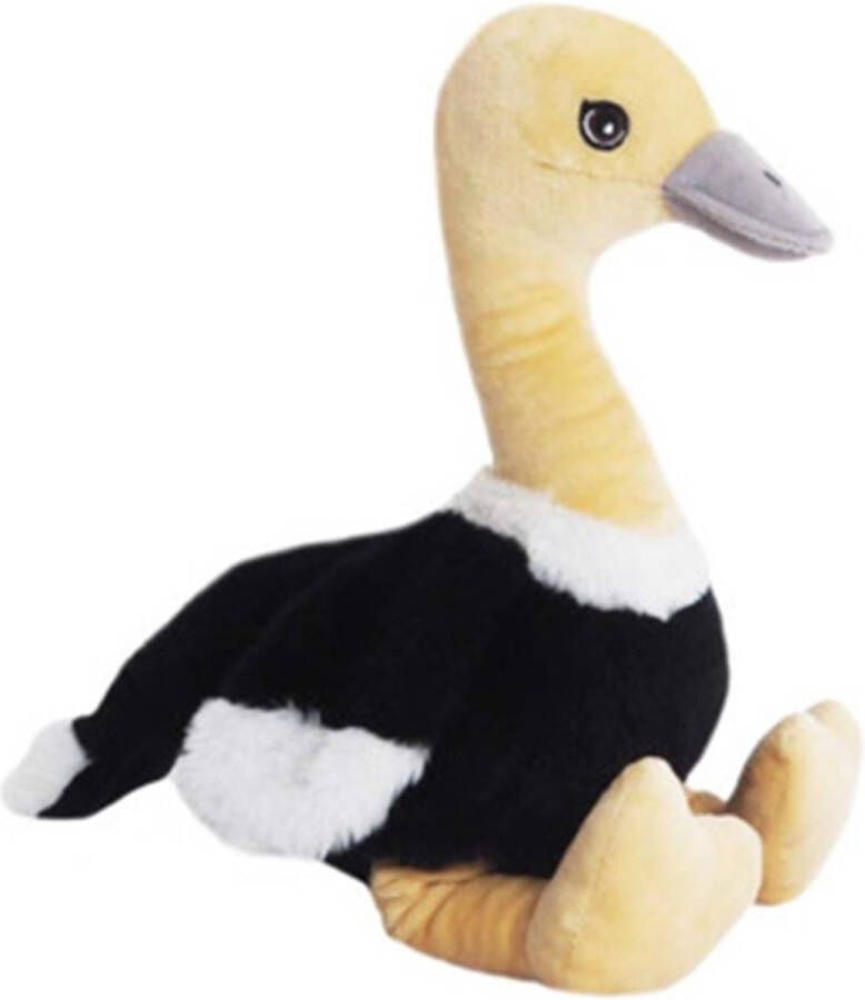 Gans (Zwart Beige) Dierentuin Pluche Knuffel 35 cm {Speelgoed Dieren Knuffeldier Knuffelbeest voor kinderen jongens meisjes Eend Struisvogel Flamingo Bird Duck Plush Toy}