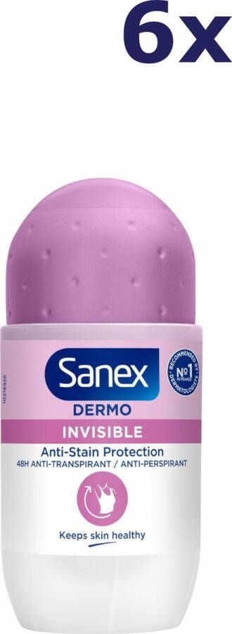 Sanex 6x Deodorant Roller Dermo Invisible 50 ml