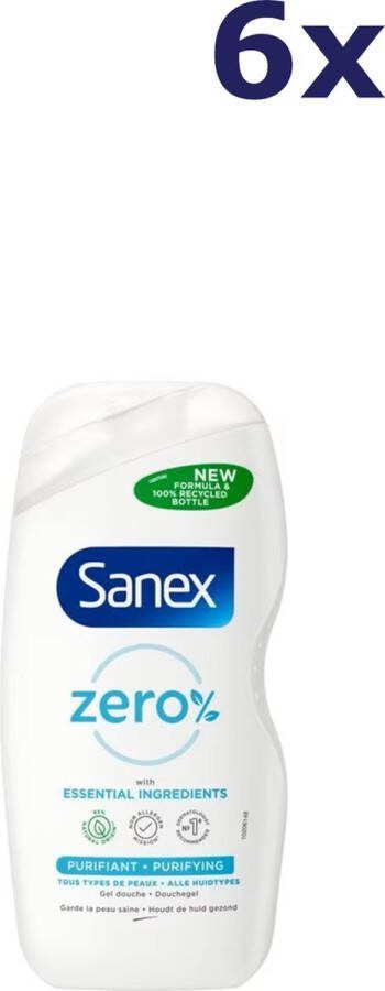 Sanex 6x Douchegel 500ml zero% purifying