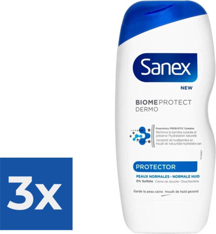 Sanex Douchegel Dermo Protector Voordeelverpakking 3 x 250 ml