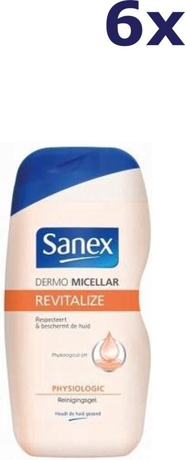 Sanex 6x Douchegel 500ml dermo revitalize