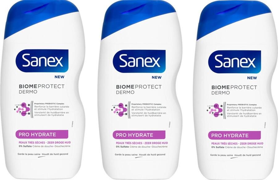Sanex Douchegel Pro Hydrate Droge Huid 3 x 500 ml