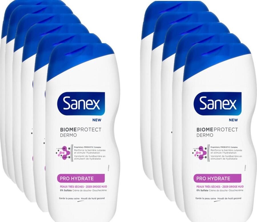Sanex Douchegel Pro Hydrate Voordeelverpakking 12 x 250 ml