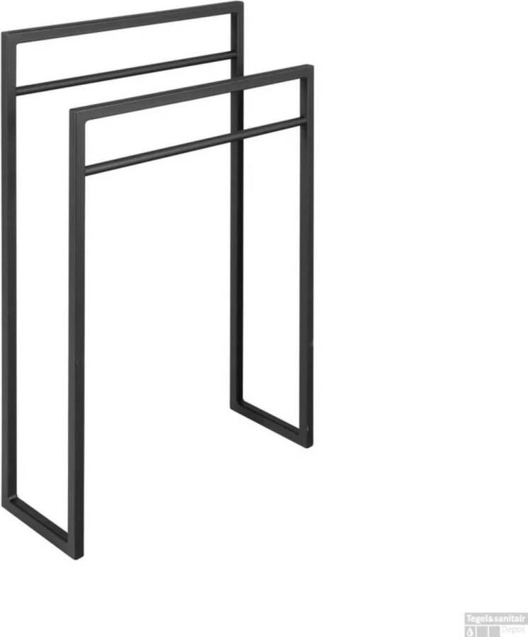 SaniDreams Binc Handdoekrek 55x20x70cm zwart staal