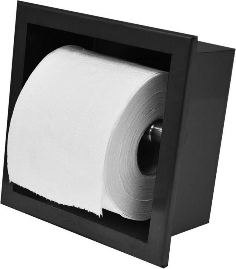 Sanifun Wiesbaden Sunk Inbouw Toiletrolhouder Mat Zwart