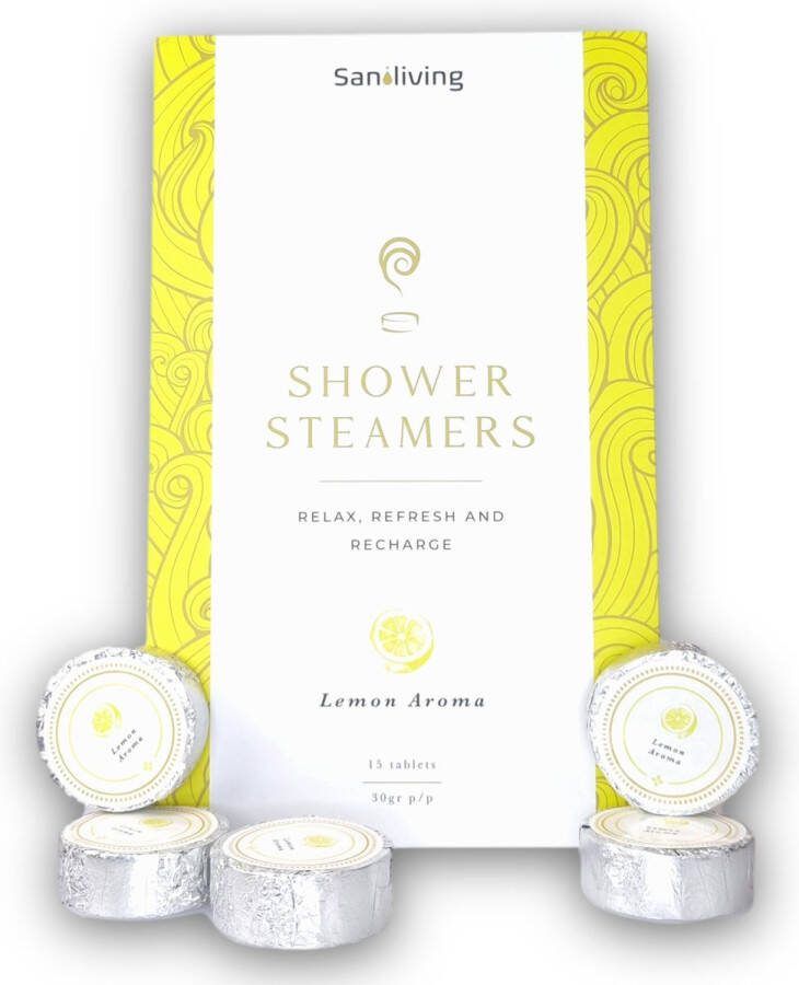 Saniliving Citrus Bruisballen voor Douche 15 stuks Shower Steamer met Etherische Olie Natuurlijk en Dierproefvrij