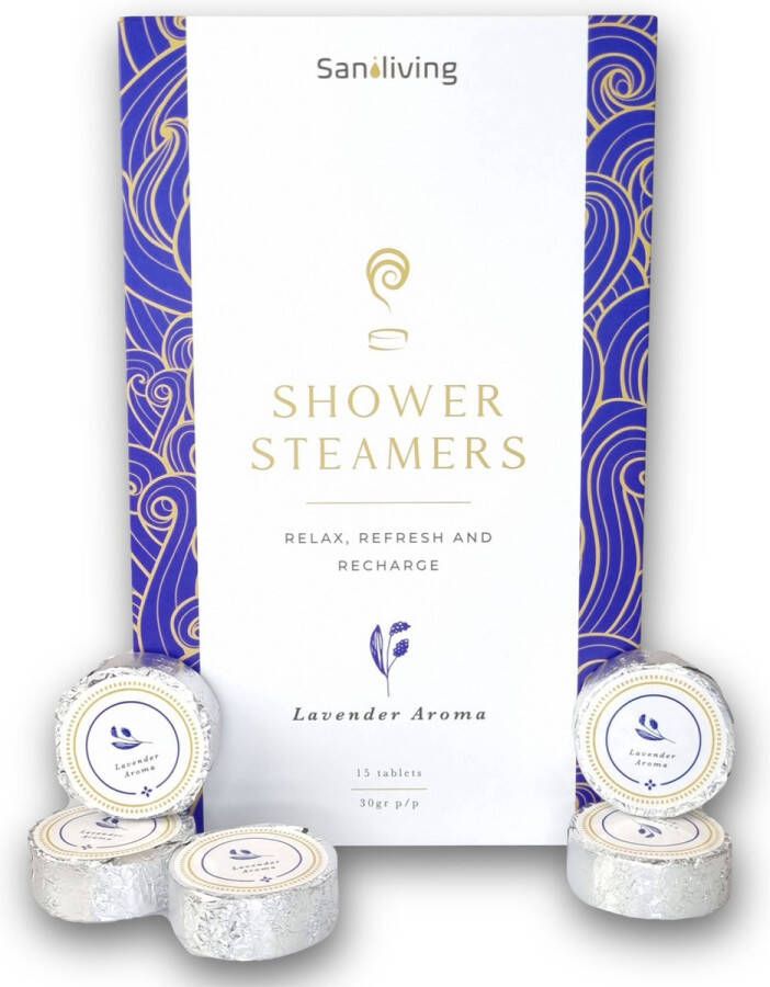 Saniliving Lavendel Bruisballen voor Douche 15 stuks Shower Steamer met Etherische Olie Natuurlijk en Dierproefvrij