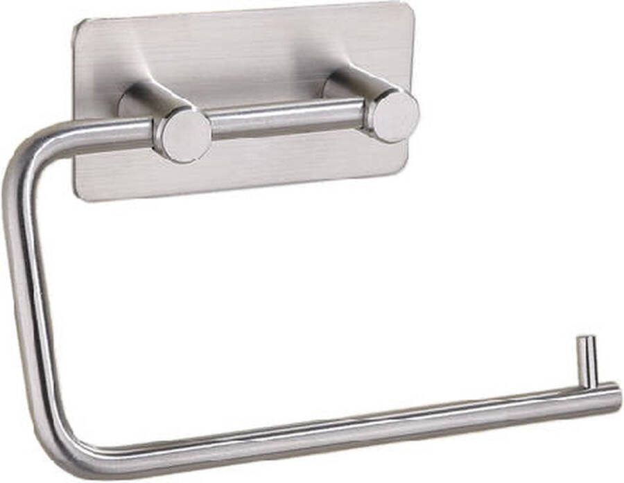 Sanimex Design WC rolhouder Toiletrolhouder Zelfklevend Zonder boren Badkamer Toilet Zilver