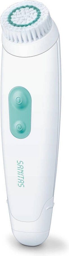 Sanitas SFC 30 Gezichtsreinigingsborstel Elektrisch 2 Snelheidsstanden 2 Rotatiestanden Waterdicht IPX 7 Incl. opzetborstel en batterijen Verlichte aan uit knop 2 Jaar garantie