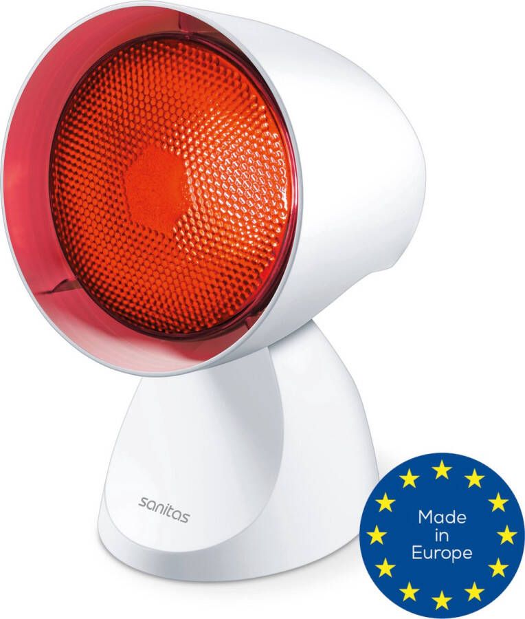Sanitas SIL 16 Infraroodlamp Geperst glas: intense warmte 150 Watt Verstelbare hoek 5 standen Incl. veiligheidsbril Ontspanning en Pijnverlichting Medisch gecertificeerd 2 Jaar garantie