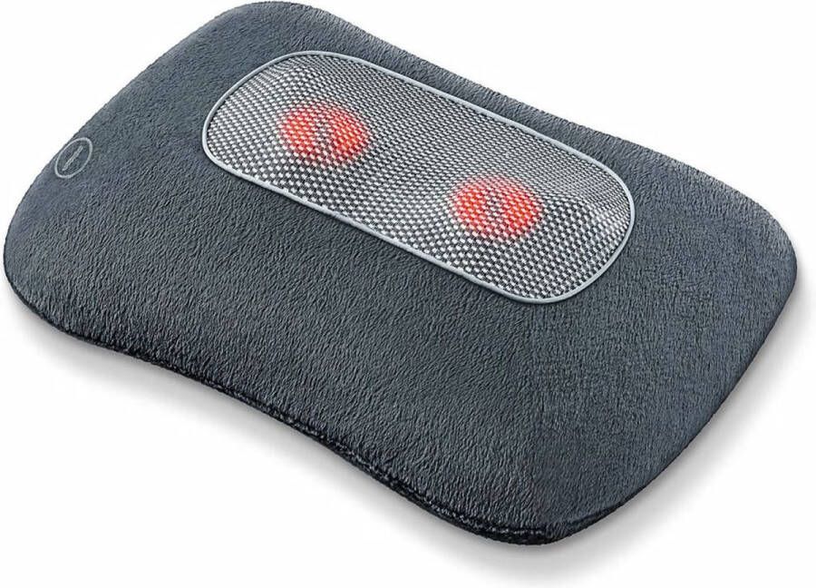Sanitas SMG 141 Shiatsu Massagekussen – Infrarood verwarming 4 Roterende massagekoppen Schouders nek rug benen – 33 x 24 cm Fleece hoes machinewasbaar tot 30 Incl. adapter 12 Watt – 2 Jaar garantie