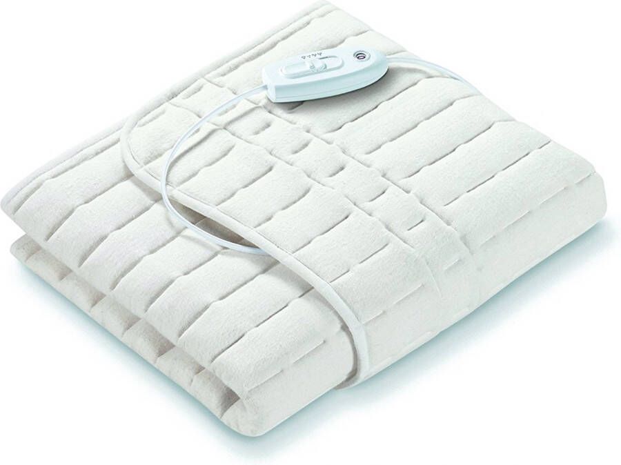 Sanitas SWB 30 Elektrische deken Onderdeken 130 x 75 cm 3 Verlichte warmtestanden Automatische uitschakeling Fleece Machinewasbaar 2 Jaar garantie Wit