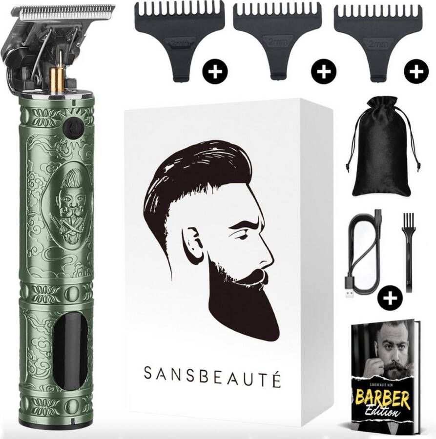 Sansbeauté Professionele Draadloze T-blade Tondeuse Buddha Trimmer Baardtrimmer Tondeuse Mannen Hoofdhaar Cheveux Haar Haartrimmer Kapper Haar Machine Haartondeuse Barber Hair Clipper Kappersset