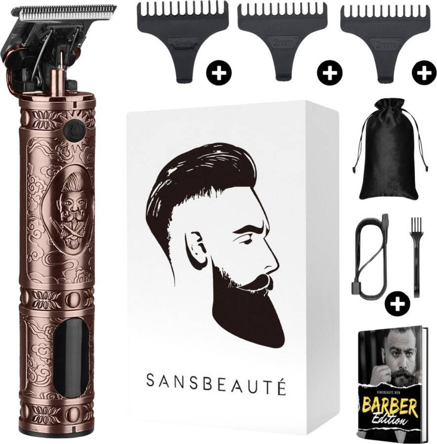 Sansbeauté Professionele Draadloze T-blade Tondeuse Buddha Trimmer Baardtrimmer Tondeuse Mannen Hoofdhaar Cheveux Haar Haartrimmer Kapper Haar Machine Haartondeuse Barber Hair Clipper Kappersset
