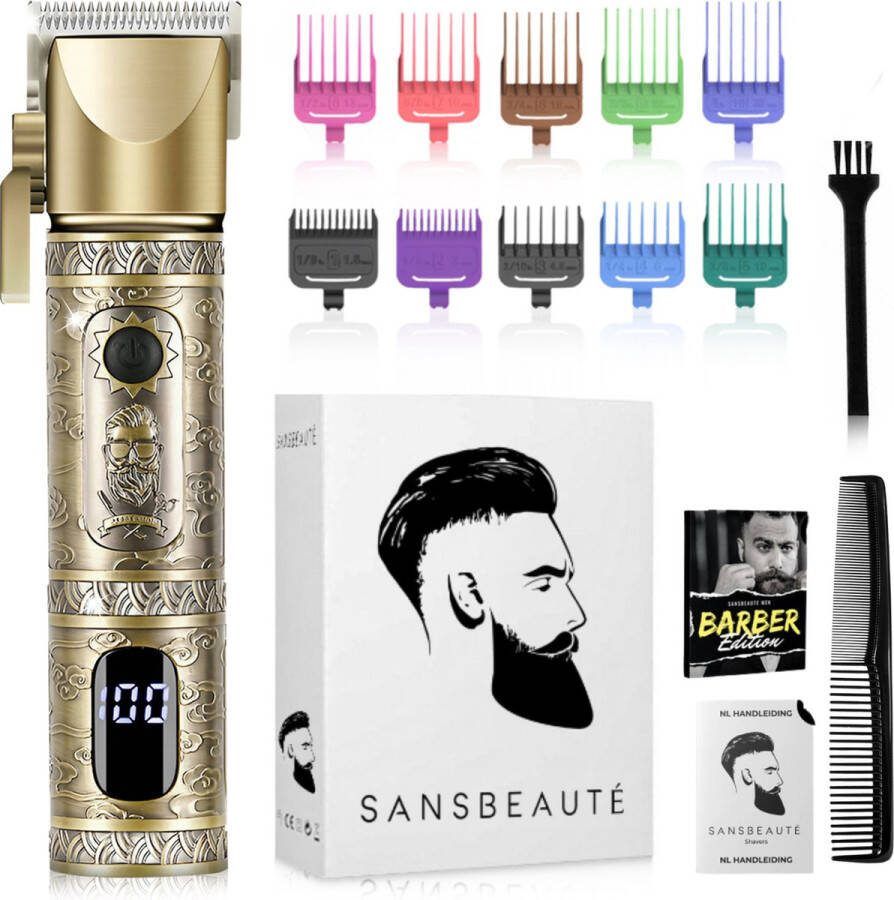 Sansbeauté Professionele Draadloze Tondeuse Mannen Hoofdhaar Cheveux Haar Haartrimmer Kapper Haar Machine Haartondeuse Baard en haar trimmer Barber Hair Clipper Kapper Trimmer Kappersset