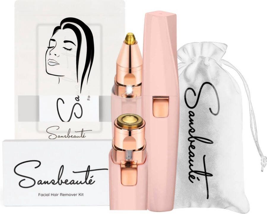 Sansbeauté Wenkbrauw Trimmer Gezichtsontharing Apparaat Dames Gezichtshaar Verwijderen Vrouw Gezichtsontharing Dames Ontharingsapparaat Flawless Gezichtshaarverwijderaar Mini Shaver Trimmer Elektrisch
