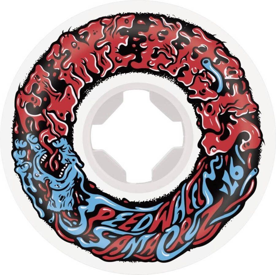 Santa Cruz 53mm Slime Balls Vomit 2 mini 97A skateboardwielen white red blue