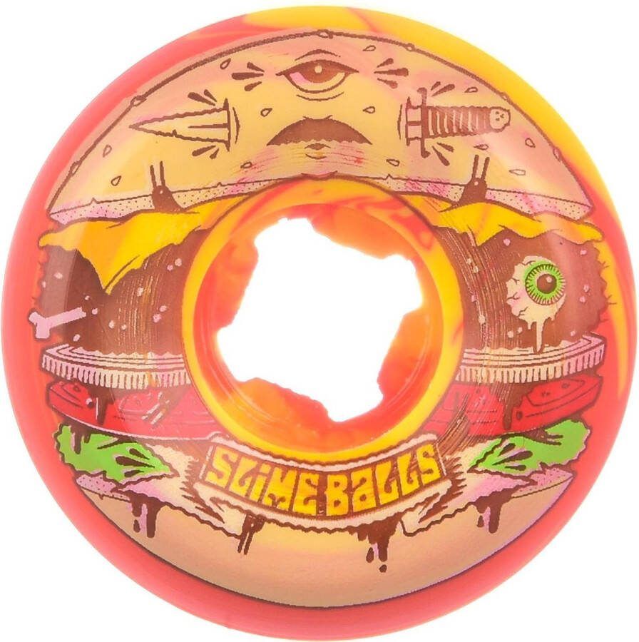 Santa Cruz 56mm Jeremy Fish Burger Speed Balls 99A skateboardwielen red yellow