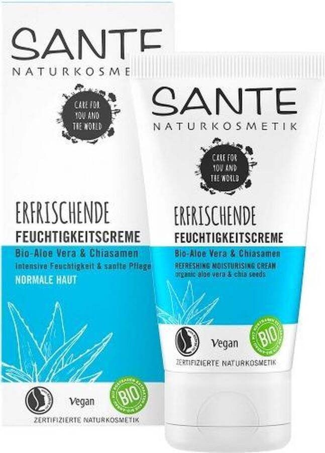 Sante Refreshing Moisturizing Cream Organic Aloe Vera & Chia Seeds Dagcrème Gezicht Nek 50 ml