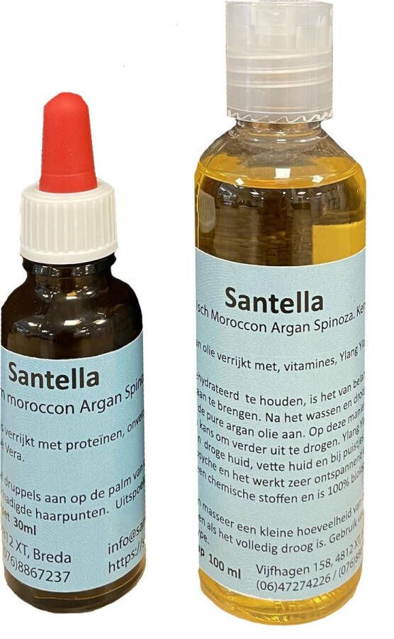 Santella B.V. Argan olie voor haar gezicht huid en Argan haarserum