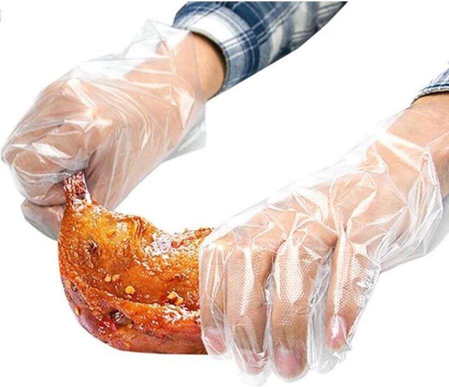 Santex 100 stuks Plastic PE Wegwerphandschoenen Polyethyleen Handschoenen Transparant