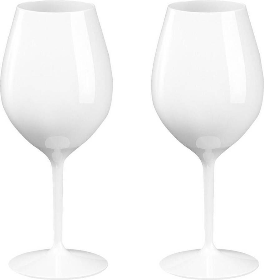 Santex 2x Witte of rode wijn wijnglazen 51 cl 510 ml van onbreekbaar herbruikbaar wit kunststof Wijnen wijnliefhebbers drinkglazen Wijn drinken