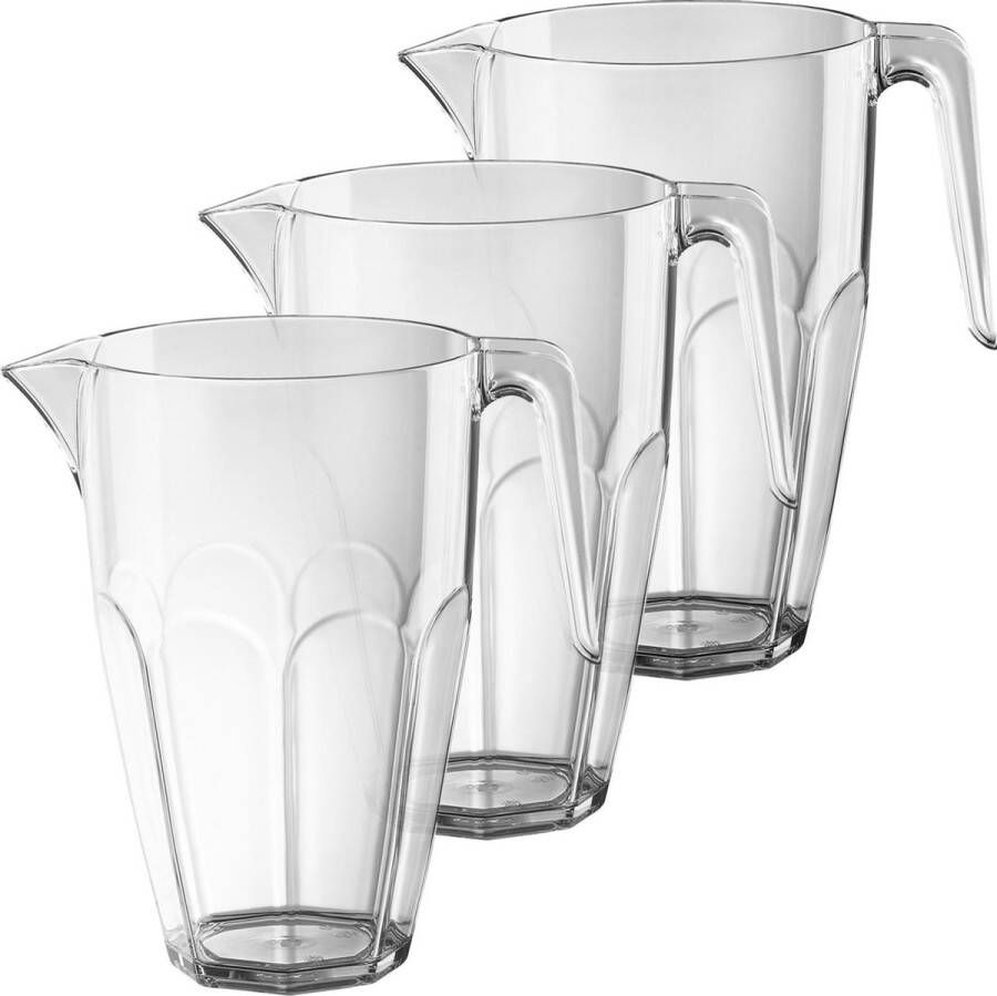 Santex 3x Waterkaraffen schenkkannen 2 25 L van onbreekbaar kunststof Limonadekan sapkan Bier pitcher