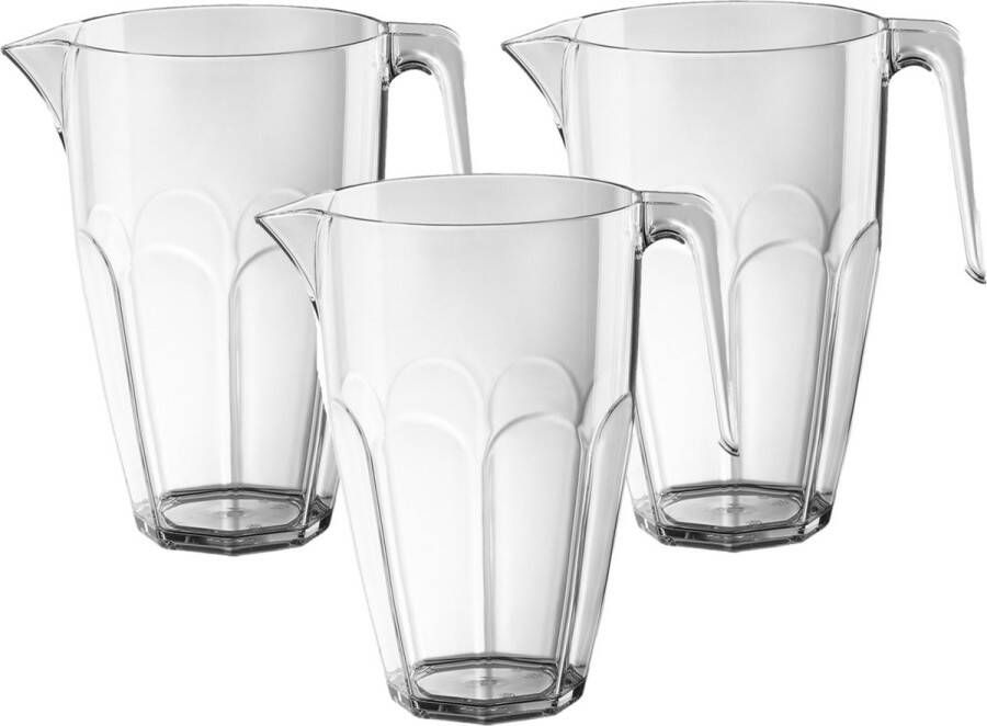 Santex 5x Waterkaraffen schenkkannen 2 25 L van onbreekbaar kunststof Limonadekan sapkan Bier pitcher