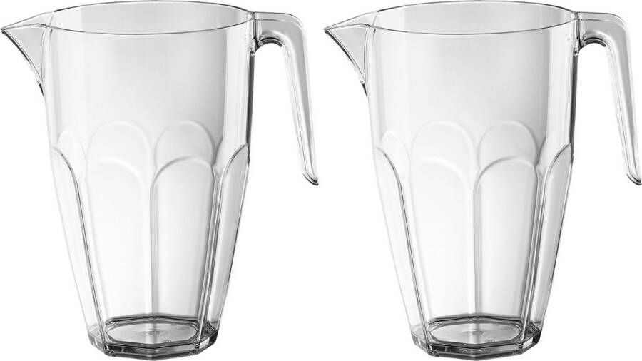 Santex 6x Waterkaraffen schenkkannen 2 25 L van onbreekbaar kunststof Limonadekan sapkan Bier pitcher