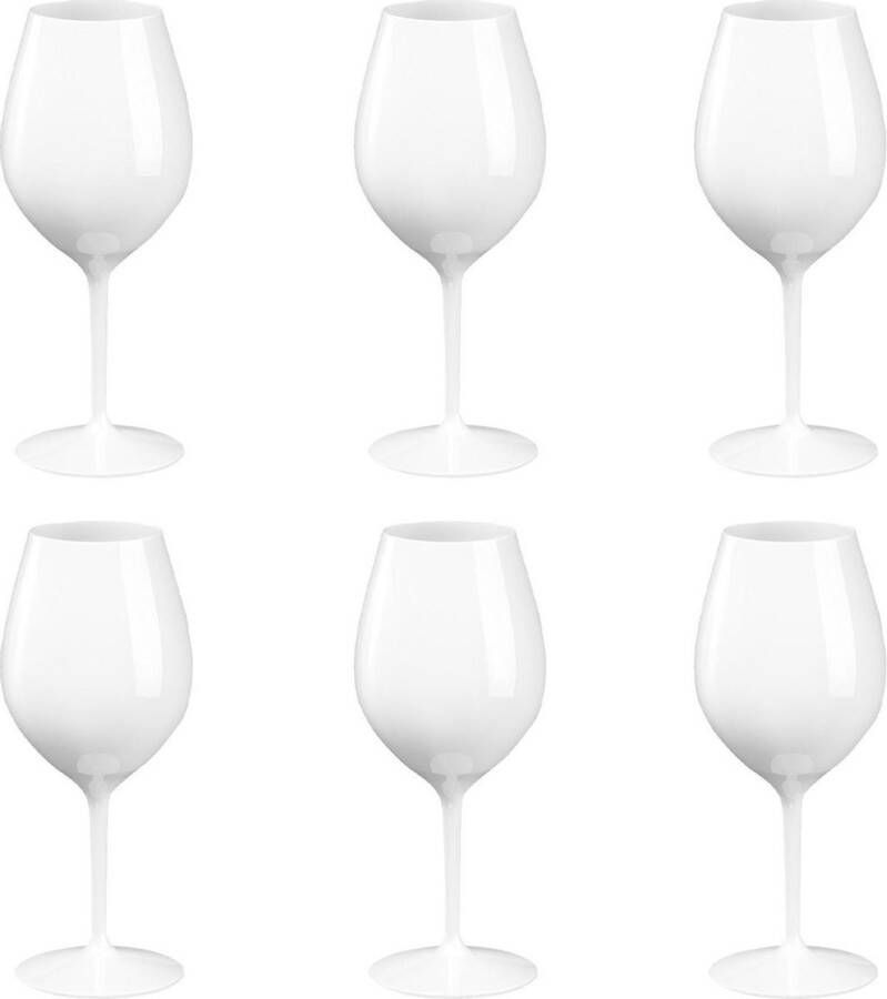 Santex 6x Witte of rode wijn wijnglazen 51 cl 510 ml van onbreekbaar herbruikbaar wit kunststof Wijnen wijnliefhebbers drinkglazen Wijn drinken