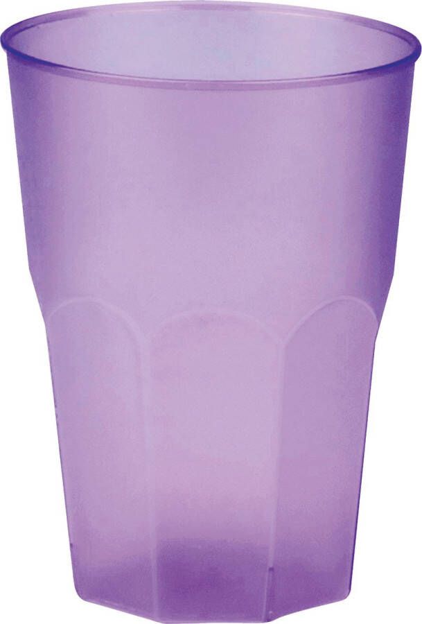 Santex drinkglazen frosted lila paarsA 6xA 420 ml onbreekbaar kunststof Cocktailglazen Drinkglazen