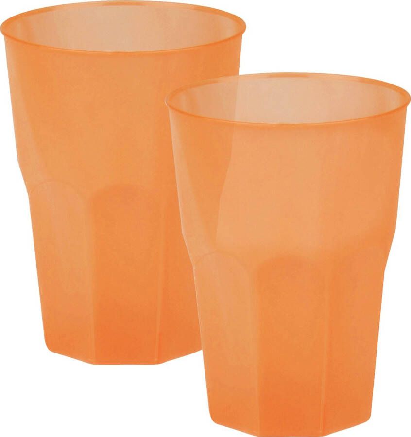 Santex drinkglazen frosted oranje 12x 420 ml onbreekbaar kunststof Cocktailglazen