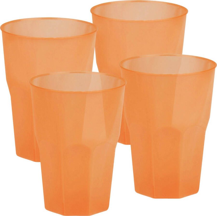 Santex drinkglazen frosted oranje 24x 420 ml onbreekbaar kunststof Cocktailglazen