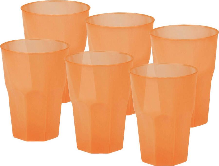 Santex drinkglazen frosted oranje 36x 420 ml onbreekbaar kunststof Cocktailglazen