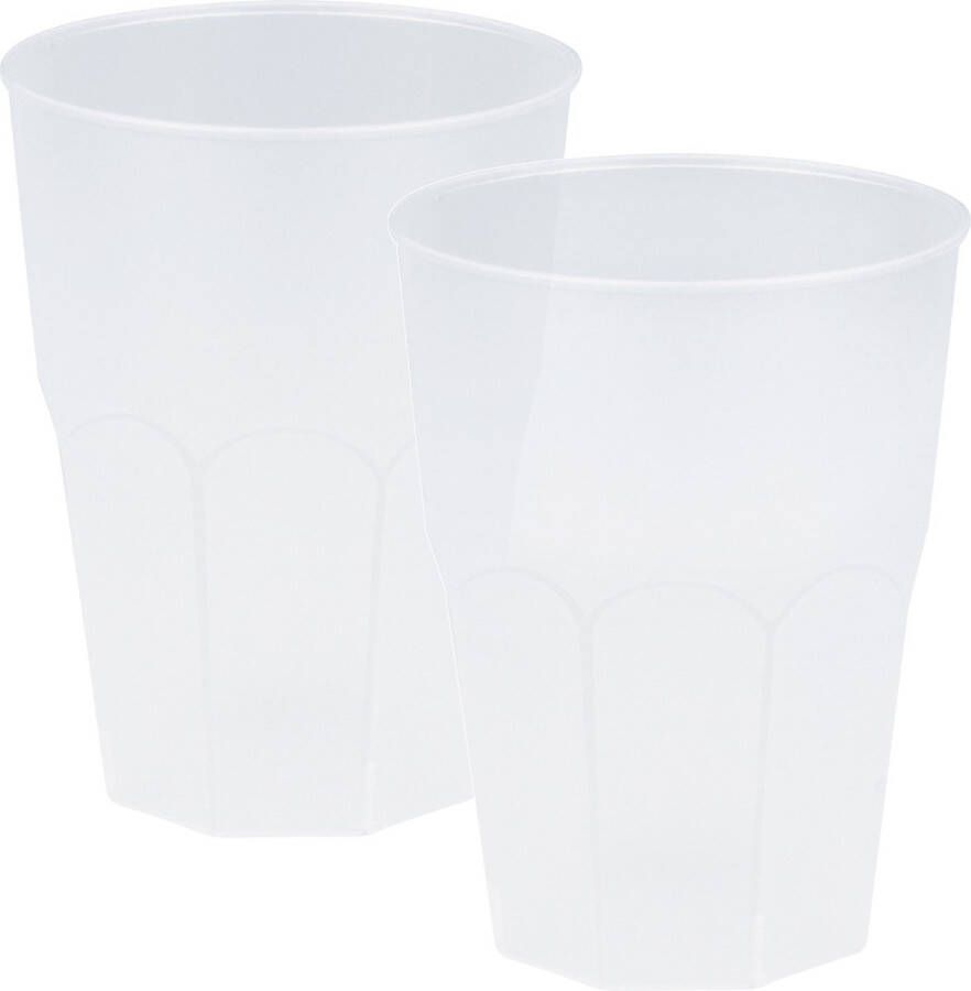 Santex drinkglazen frosted transparant 12x 420 ml onbreekbaar kunststof Cocktailglazen Drinkglazen