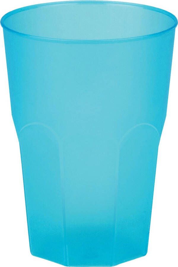 Santex drinkglazen frosted turquoise 6x 420 ml onbreekbaar kunststof Cocktailglazen