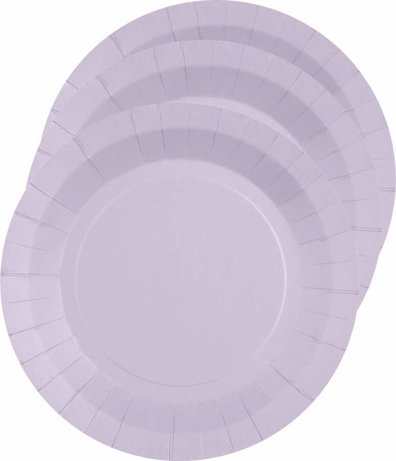Santex feest bordjes rond lila paars karton 10x stuks 22 cm Feestbordjes