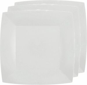Santex 10x stuks feest bordjes wit karton 23 cm vierkant Feestbordjes
