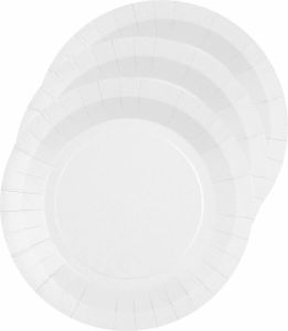 Santex 10x stuks feest gebaksbordjes wit karton 17 cm rond Feestbordjes