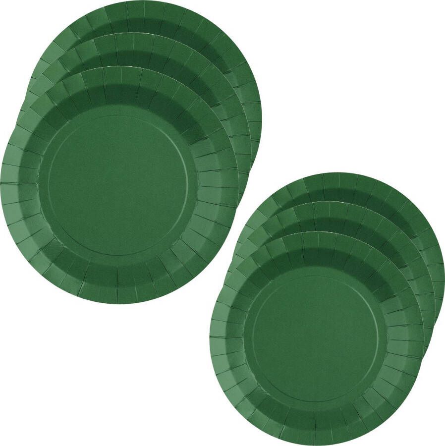 Santex Feest borden set 40x stuks donker groen 17 cm en 22 cm Feestbordjes