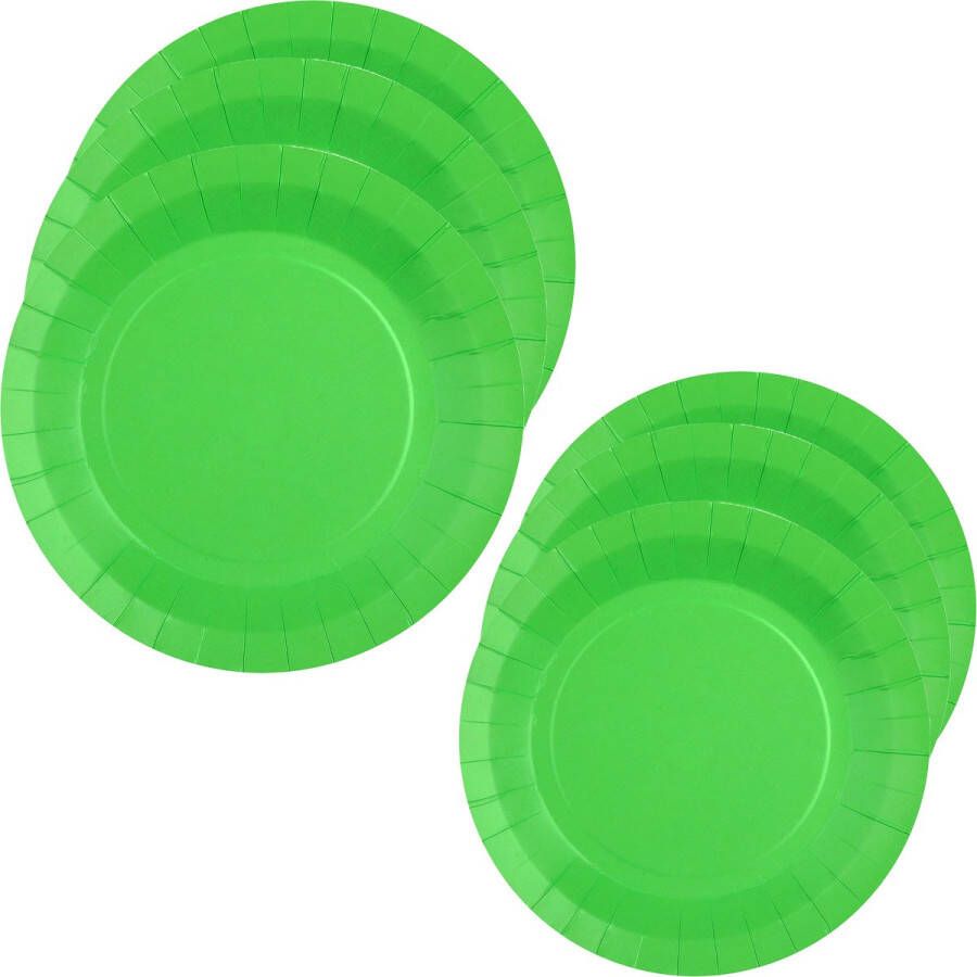 Santex Feest borden set 40x stuks groen 17 cm en 22 cm Feestbordjes