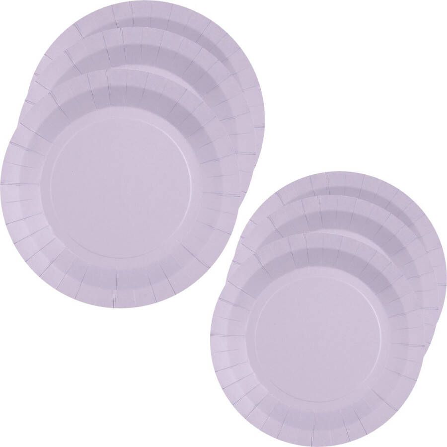 Santex Feest borden set 40x stuks lila paars 17 cm en 22 cm Feestbordjes